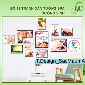 Bộ 11 Tranh Dán Tường Spa Dưỡng Sinh Fomex 5mm - Trang Trí Đẹp Kèm Keo Dán Từ Xưởng Tranh HC