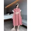 Váy ngủ hoạt hình ngắn tay động vật sọc dành cho nữ mùa hè thường ngày Plus Size Fat MM Bộ đồ ngủ rộng rãi Đồ mặc nhà cho bà bầu