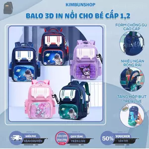 Balo cao cấp siêu nhẹ,chống gù, chống nước,cho bé trai,bé gái tiểu học ( tặng kèm móc khóa )-kimbunshop16