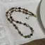 XOITU Vintage Nâu Tự Nhiên Hổ Mắt Đá Choker Nelace Dành Cho Nữ Hợp Thời Trang Handmade Đính Hạt Dây Chuyền Nelace Trang Sức Quà Tặng VN