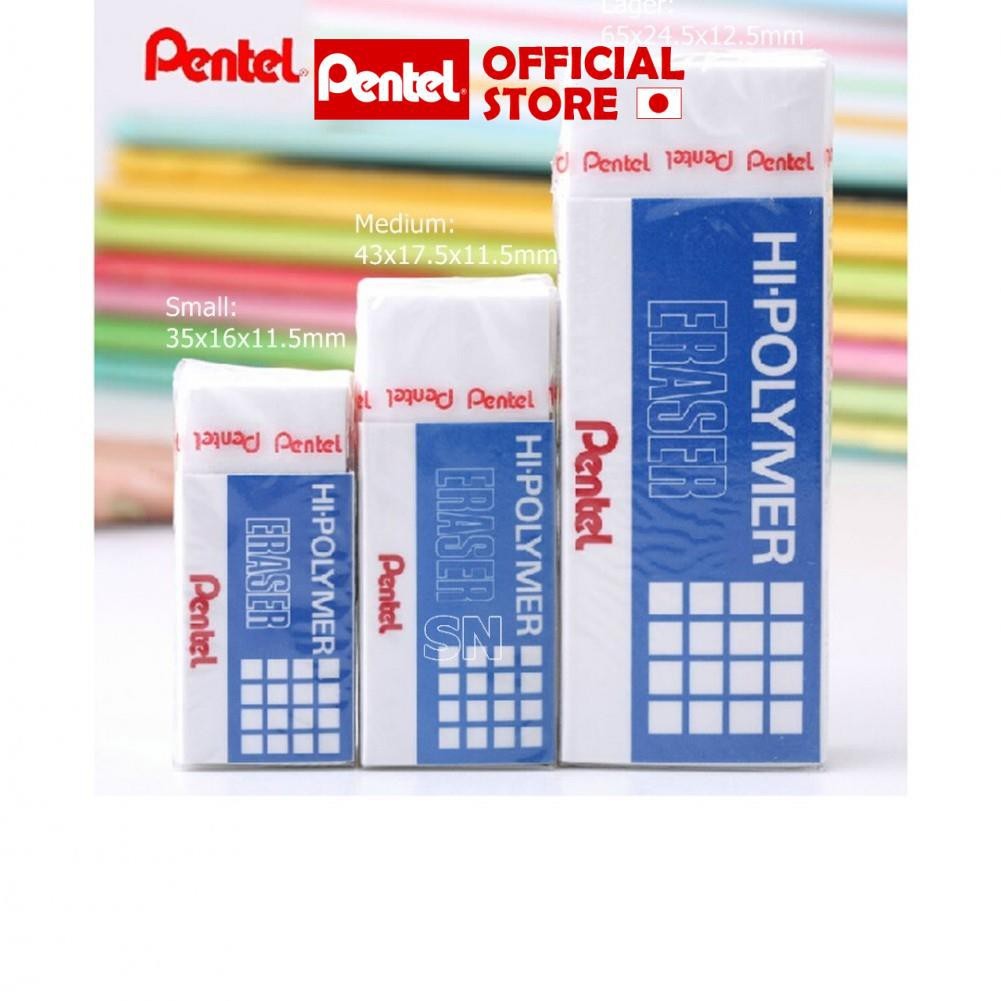 Combo 6 tẩy bút chì Pentel ZEH đủ size gôm tẩy siêu sạch mềm ít vụn an toàn cho học sinh