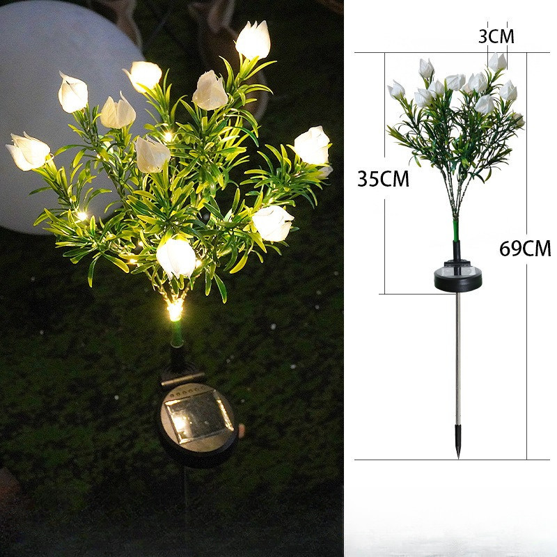 Đèn Sân Vườn Năng Lượng Mặt Trời Ngoài Trời, Hình Hoa Gardenia, Chống Nước IP54, Trang Trí Vườn, Sân Vườn Và Khu Du Lịch