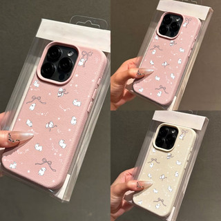 Ốp Điện Thoại Nơ Thỏ Dễ Thương Cho OPPO A3 A5 A6 Pro A3X A5X A6X A6S Reno 15F 11F 12F 13F 14F 10 11 12 13 14 15 Pro Vỏ Họa Tiết Lánh Thời Trang Graffiti Matte Hàn Quốc