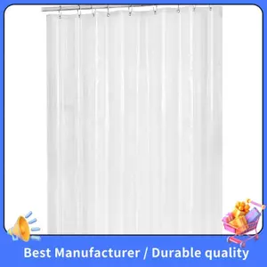 180Cmx180Cm Nhựa Peva Chống Thấm Nước Màn Tắm Trong Suốt Trắng Trong Suốt Rèm Phòng Tắm Có Móc