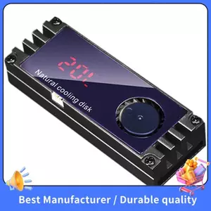 M2 SSD Tản Nhiệt Nhiệt Nhiệt Độ OLED Màn Hình Hiển Thị Kỹ Thuật Số M.2 2280 NVME SSD Thể Rắn Đĩa Cứng Tản Nhiệt Nhiệt Màu Đen