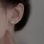 AqToCna 3 Cái / bộ Kim Cương Trái Tim Tình Yêu Bông Tai Nữ Mini Tinh Tế Bông Tai Trang Sức AqToCna