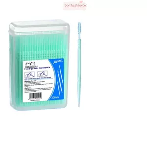 ITRUMPET 200 Cái / hộp Dụng cụ đánh bóng dùng một lần, Tăm hai đầu siêu mịn, Que chăm sóc răng di động Làm sạch răng miệng