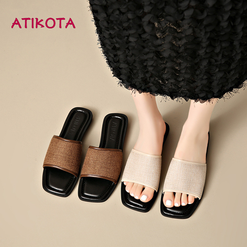 Atikota Nữ Trượt Thường Ngày Thoải Mái Không Trơn Trượt Mặc Hàng Ngày Dép Mùa Hè