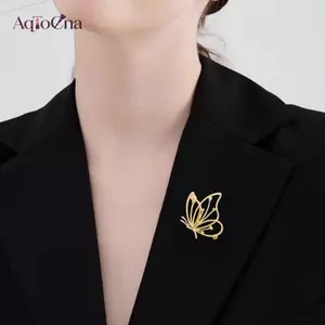 AqToCna Kim Loại Dễ Thương Bướm Thổ Cẩm Dành Cho Nữ Thanh Lịch Rỗng Ra Mịn Bướm Pin Thiết Kế Tinh Tế Dễ Dàng Phù Hợp Với Đảng Văn Phòng Cài Áo Quà Tặng AqToCna