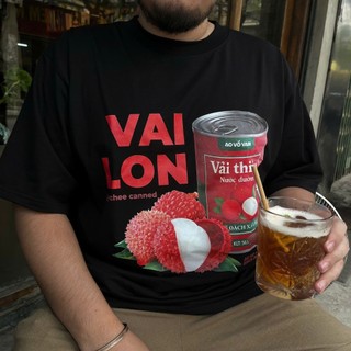 （Giao hàng 24h）Angela Áo Vớ Vẩn Quả Vải Lon, Áo Hoa Quả, Meme đi biển hài hước, text vui, Premium Oversize Cotton