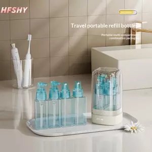 HFSHY Kích Thước Du Lịch Chai Vệ Sinh Bộ Chống Rò Rỉ 4 Trong 1 Hộp Đựng Mỹ Phẩm Có Thể Đổ Lại Để Mang Theo Người Tổ Chức Lưu Trữ VN