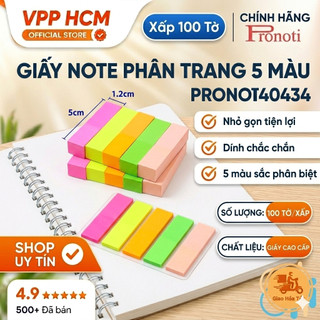 Giấy Note Phân Trang 5 Màu Pronoti 40434 – Giấy Nhớ Đánh Dấu Sách Quản Lý Tài Liệu Nhỏ Gọn Tiện Lợi