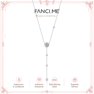 Vòng cổ bạc dài chữ Y FANCIME "Star Bright" Halo