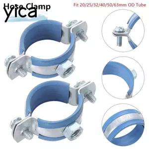 YICA 1 Cái Kẹp Ống Tròn, Đai Ốc Vòng Chốt Phần Cứng Treo Ống Giá Đỡ, 20 / 25 / 32 / 40 / 50 / 63mm Vít Mở Rộng Thép Carbon Ống Cao Su Kẹp Chân Đế