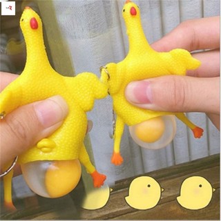 Đồ chơi gà đẻ trứng bằng nhựa Móc khóa tiện ích giảm căng thẳng cho bữa tiệc văn phòng