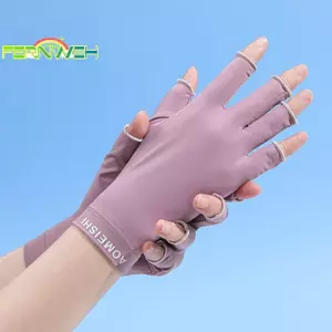 Găng tay mỏng lụa băng mùa hè dành cho nữ Găng tay nữ chống tia cực tím nửa ngón Găng tay nữ Găng tay móng tay lái xe [MỚI]