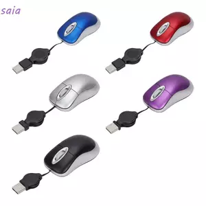 Chuột Có Dây SAIA, Chuột USB Bánh Xe 3 Chiều 1200 DPI, Cáp Mini Kích Thước Có Thể Thu Vào Thiết Kế Nhỏ Gọn Chuột Quang Máy Tính Laptop