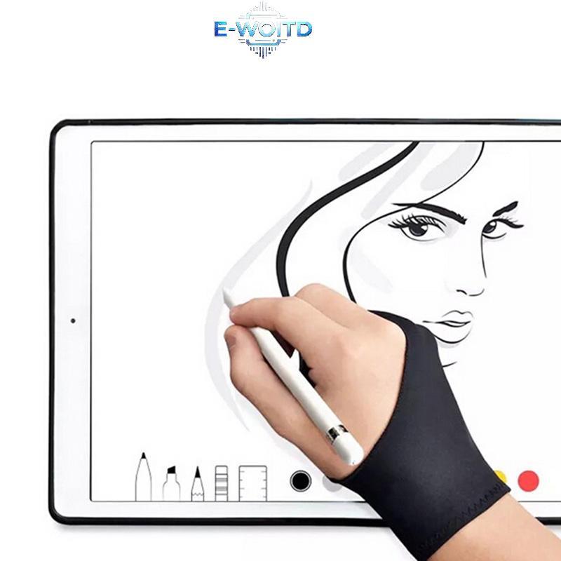 E-WOITD 1 Găng Tay Chống Bẩn Hai Ngón Tay Dành Cho Nghệ Sĩ Vẽ & Bút Đồ Họa Máy Tính Bảng Pad E-WOITD