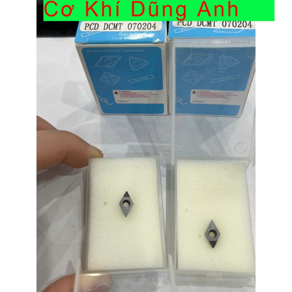Mảnh chíp tiện PCD D07 DCMT07 chạy tinh, bóng nhôm