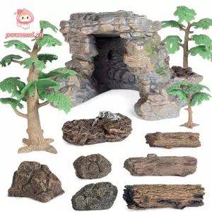 PWSEND Nhân Tạo Stump, Mô Hình Cảnh Đá Thu Nhỏ Màu Nâu, Đồ Chơi Cát Trang Trí Bàn Vườn Cổ Tích Đá Nhựa Gỗ Stub Hình Đa Năng