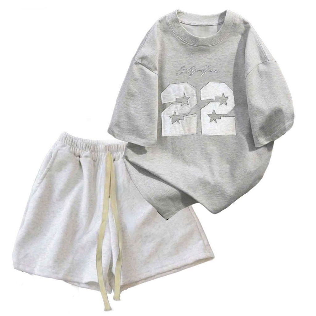 sét bộ Quần đùi cộc MÀU XÁM TIÊU dáng ngắn dây bản to  + mix phông số 22 ONLY YOU ngự c -quanaounisex94