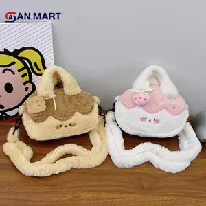 AN.MART Sweet Desert Pudding Túi Đeo Ngang Búp Bê Sang Trọng Trẻ Em Bapa Dung Tích Lớn Với Mặt Dây Chuyền Sang Trọng Túi Đeo Vai Hoạt Hình Bé Gái VN