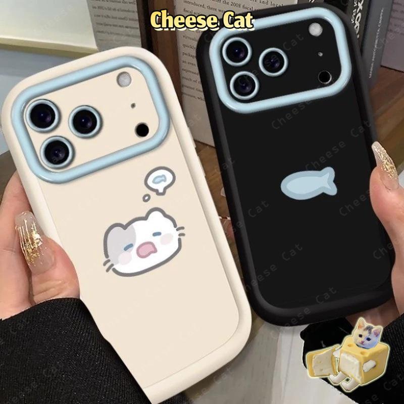 Ốp điện thoại cặp đôi cá mèo con dễ thương cho iPhone 17 Pro 16 15 14 Plus 13 Pro Max 12 11 Xs Max XR 7Plus