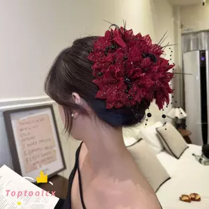 TOPTOOLCX Kẹp Nắm, Tua Rua Sequin Hoa Hairgrips, Nhựa Thời Trang Hoa Mẫu Đơn Hoa Cua Kẹp Tóc Cô Gái