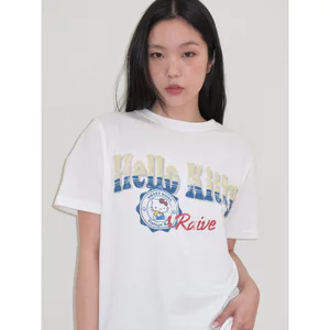 Áo thun nữ tay ngắn cổ tròn 100% Cotton cao cấp in hoạt hình 0602