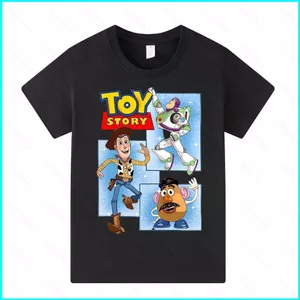 SY3 Toy Story 5 cotton dày in họa tiết Woody Áo thun ngắn tay trẻ em 110cm-6XL YS3