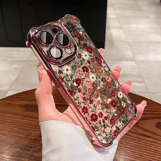 Ốp Lưng Cho Huawei Honor 600 400 Pro Lite X6D X7D X9D X8C X8B X8D X8A X7A X6C X9B X6A X9A X5B X5C P30 Pro Lite Vỏ Điện Thoại Mạ Hoạt Hình Hoa Cúc Góc Bảo Vệ Không Khí