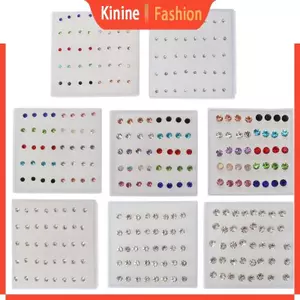KIN Mới Lạ Stud Bông Tai 20 Đôi Bông Tai Không Gây Dị Ứng Mũi Môi Tai Dính Giả Cho Kim Cương Giả Tai Cho Nam W
