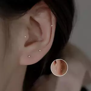 ECK 1 Cặp Thời Trang Hợp Thời Trang Mini Zircon Bông Tai Dành Cho Nữ Bé Gái Hình Học Hàng Ngày Bông Tai Nhỏ Xương Tai Móng Tay Trang Sức Phụ Kiện HOT