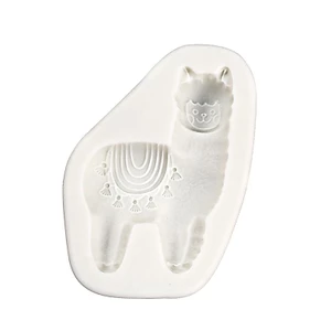 Cc 5 Chiếc Động Vật Alpaca Hình Khuôn Silicon Fondant Khuôn DIY Nhựa Đồ Trang Trí Khuôn