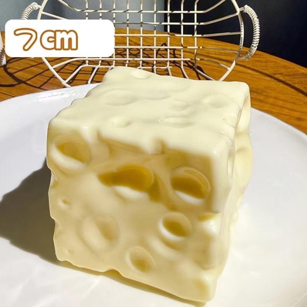 CATIYAHA Jumbo Cheese Cube Quả bóng căng thẳng, Đồ chơi kẹp phô mai chống căng thẳng chống căng thẳng, Nhào có thể định hình Họa tiết mực Phô mai Bóp đồ chơi thần tài Quà tặng sinh nhật