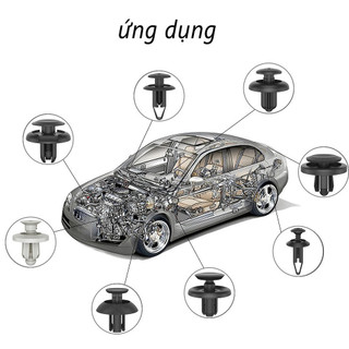Bộ 100 Đinh Tán Chốt Vít Nở Bằng Nhựa Cố Định Các Bộ Phận Trên Xe Hơi Kèm Hộp Và Dụng Cụ