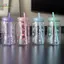 HL Kawaii Bình Nước Thẩm Mỹ Tumbler Cho Đá Cà Phê Nước ép Trà Nơ Dễ Thương Cốc Nhựa Có Nắp Ống Hút Chai Uống Di Động LMWU