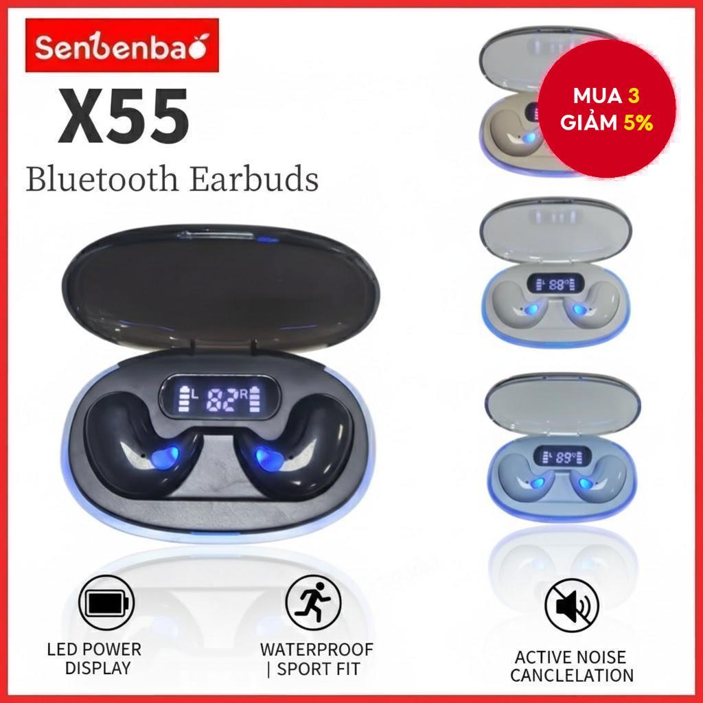 Tai nghe Senbenbao X55 Tai nghe Bluetooth không dây khi ngủ Màn hình Led Hifi Stereo Khử tiếng ồn Tai nghe thể thao chống nước | BigBuy360 - bigbuy360.vn