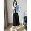 Váy dài có nút Ice Silk Sling Over-the-Knee Size lớn Phiên bản 100kg Bốn mùa đi chơi tại nhà Đầm công dụng kép