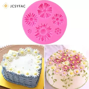JCSYFAC Hoa Cúc Cúc Hoa Cúc Hoa Hồng Khuôn Silicon Cupcake Fondant Bánh Trang Trí Dụng Cụ DIY Sô Cô La Bánh Quy Nướng Khuôn Mới