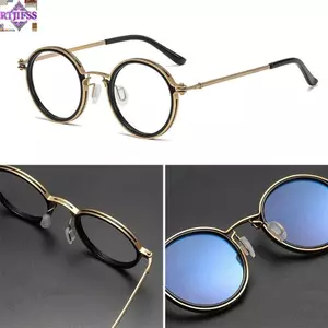 RTJIFSS Kính Mắt Tròn Bảo Vệ Mắt Bền Đẹp Văn Phòng Khung Kim Loại Retro