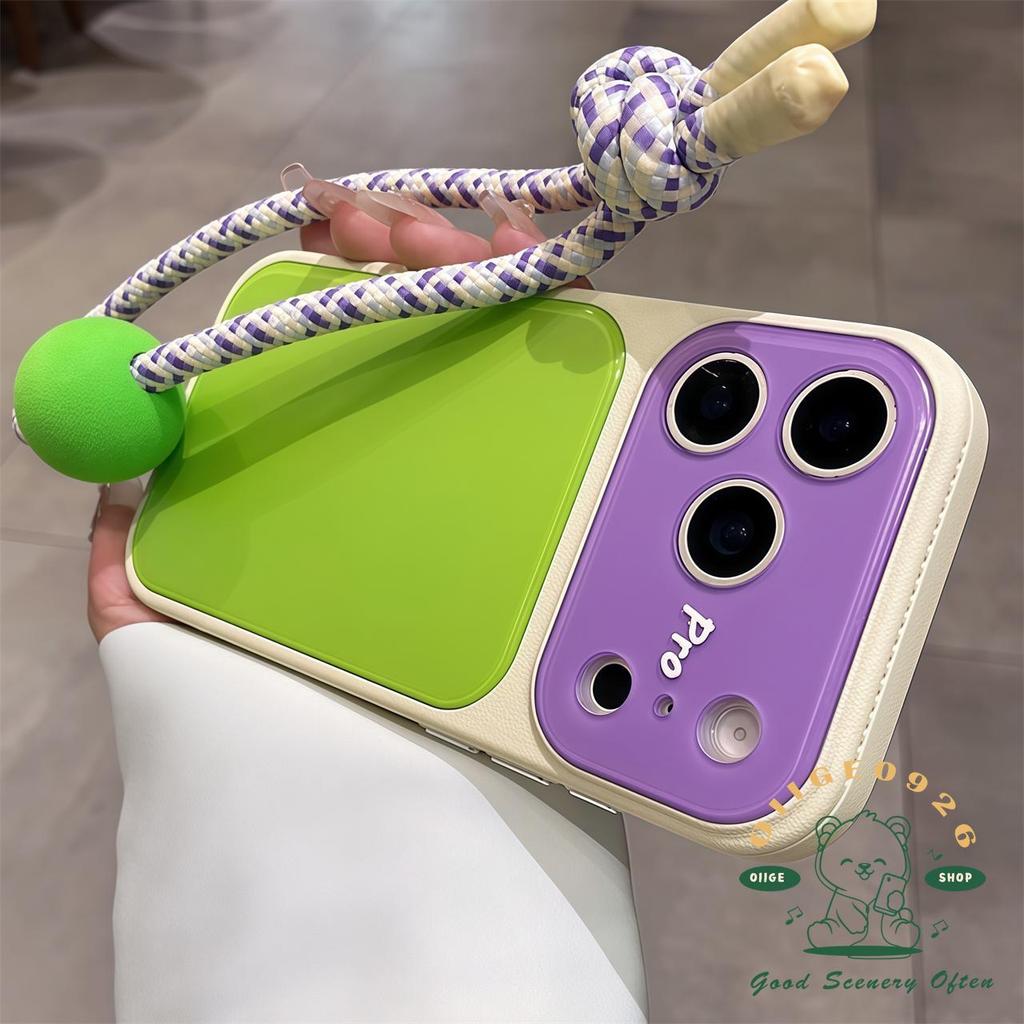 【 Ốp lưng iPhone17 】 Ốp điện thoại tương phản mờ dạng lỏng có dây buộc ngắn iphone17 Pro Max 16 15 14 13 cho vỏ iPhone Vỏ mềm silicon TPU chống sốc