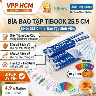 ̣Cuộn 10 Bìa Bao Tập Sinh Viên Cao Cấp TiBook – Bìa Bao Vở, Sách Bài Tập, Sách Giáo Khoa Trong Suốt