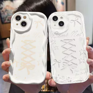 Ốp Lưng Cho OPPO A6 A5X A3 A96 A95 A92 A77S A76 A74 A60 A58 A57 A54 A53 A52 A38 A18 A17 A16 A15 A5 A9 A3S F9 Pro Kem Vồng Cong Cạnh Motif Nơ NYK342