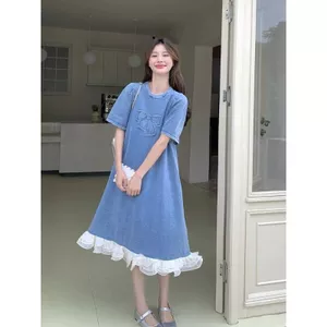 Đầm ren cỡ lớn Giảm tuổi ngọt ngào Váy mỏng hơn trông sang trọng hơn