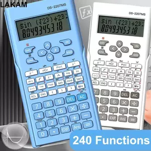 Máy tính khoa học kỹ thuật LAKAM, Máy tính chức năng đa chức năng tiêu chuẩn, Phụ kiện bàn làm việc 240 chức năng Máy tính toán 12 chữ số 2 dòng dành cho học sinh và giáo viên