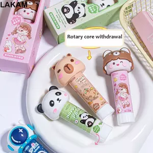 LAKAM 1 CÁI Keo dán, PVA Phim hoạt hình Capybara Keo rắn, Đồ dùng văn phòng phẩm DIY dễ thương Chất kết dính siêu chắc Văn phòng học