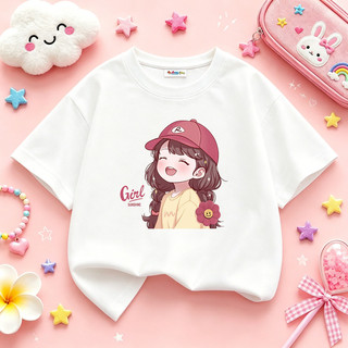 Áo thun bé gái ngắn tay  áo phông cotton cho bé in hình dễ thương siêu Hot