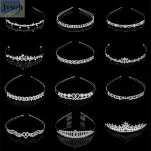 JVSUB Công Chúa Tiara Quà Tặng Tiệc Cưới Kim Cương Giả Pha Lê Vương Miện Băng Đô