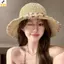 < YEI > Mũ rơm vành rộng rỗng dành cho nữ Mũ chống nắng ren thanh lịch cho kỳ nghỉ bên bờ biển ngoài trời Du lịch mùa hè Mới